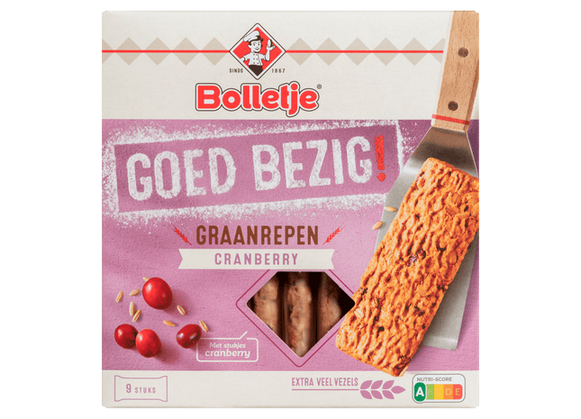Bolletje Krokante graanrepen cranberry