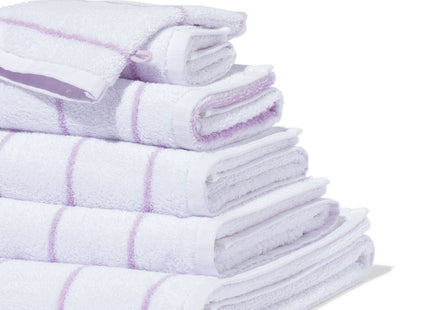 towels heavy quality with lilac stripe