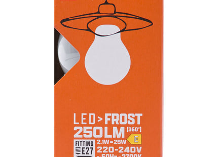 led pear glass frost E27 2.1W 250lm