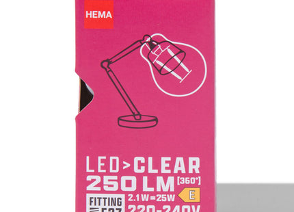 led kogel clear E27 2.1W 250lm