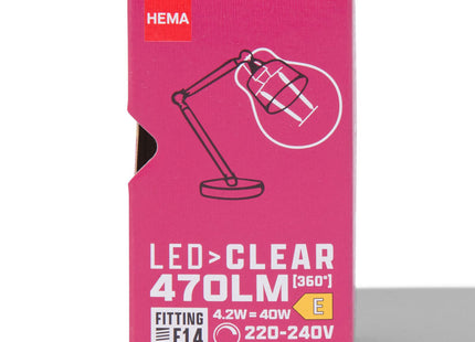 led ball clear E14 4.2W 470lm dim