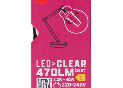 led ball clear E14 4.2W 470lm dim