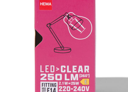 led kogel clear E14 2.1W 250lm