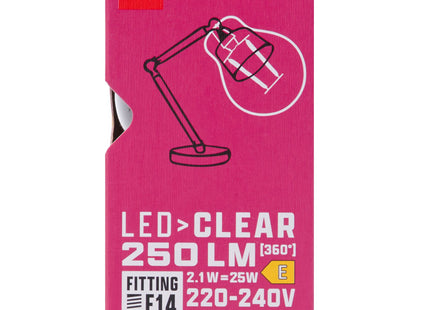 led kogel clear E14 2.1W 250lm