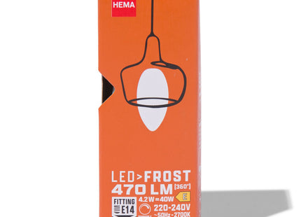 led kaars glass frost E14 4.2W 470lm dim