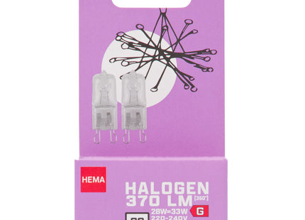 halogeen G9 28W 370lm dim - 2 stuks