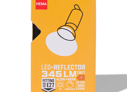 led reflector clear E27 4.2W 345lm dim