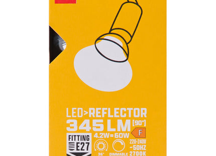 led reflector clear E27 4.2W 345lm dim