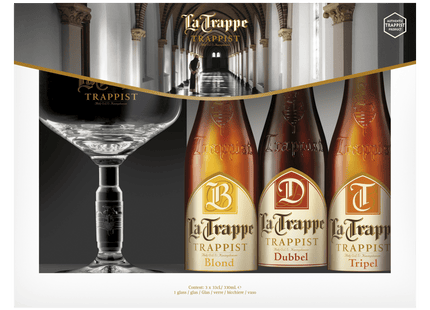 La Trappe 4x33cl + glas (Blond, Tripel, Quadrupe