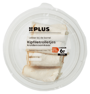 Kipfiletrolletjes kruiden roomkaas