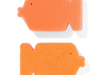 schuursponsjes oranje goudvis - 2 stuks