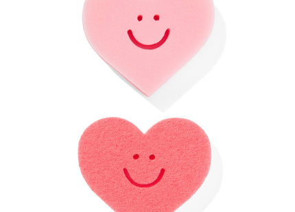 scouring pads pink heart - 2 pieces