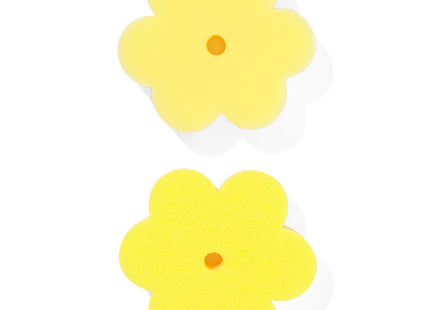 schuursponsjes gele bloem - 2 stuks