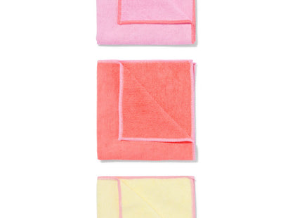 microvezeldoekjes 35x35 roze/geel/oranje - 3 stuks