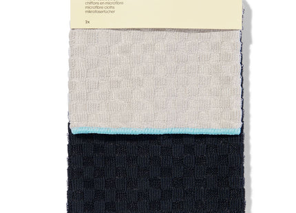 microfiber cloths with structure 35x35 gray beige/black - 2 pieces