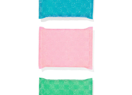 washable sponges green/pink/blue 9x12x2 - 3 pieces