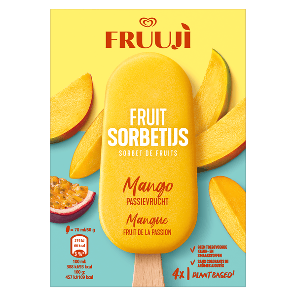 Ola Fruuji sorbetijs mango passievrucht