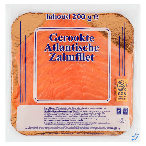 Neutraal Gerookte Atlantische zalmfilet