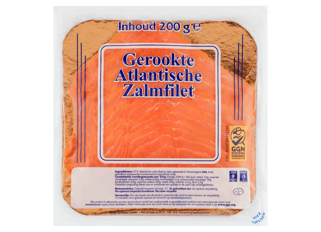 Neutraal Gerookte Atlantische zalmfilet