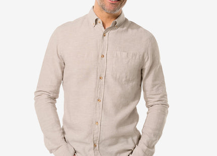 men's shirt with linen beige