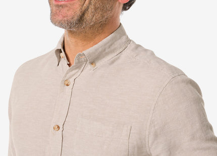 men's shirt with linen beige