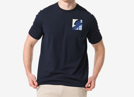 men's t-shirt with back print dark blue