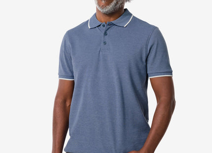 men's polo pique blue