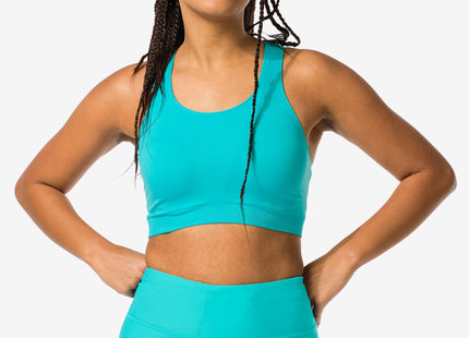 seamless sports top medium support turquoise