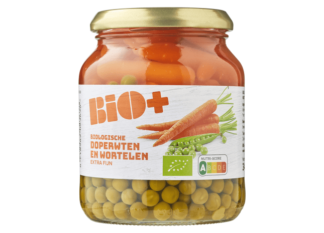 BIO+ Doperwten en wortelen