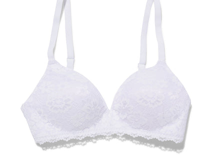 padded bra with lace without underwire white