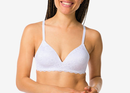 padded bra with lace without underwire white