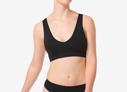 ladies hipster rib seamless black