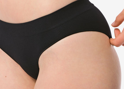 ladies hipster rib seamless black