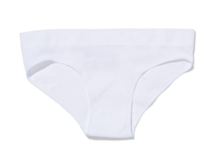 ladies hipster rib seamless white