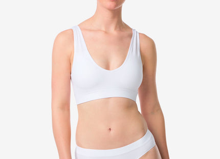 ladies hipster rib seamless white