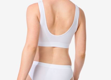 ladies hipster rib seamless white