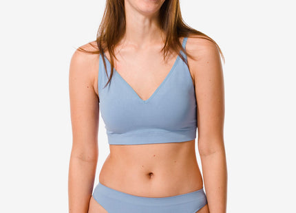 seamless ladies brazilian rib blue