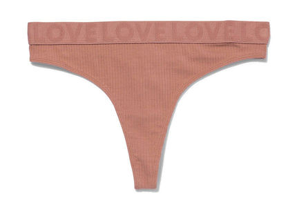 women's thong cotton love light brown