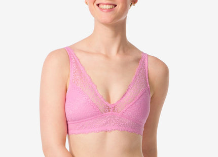 bralette met kant fluor roze