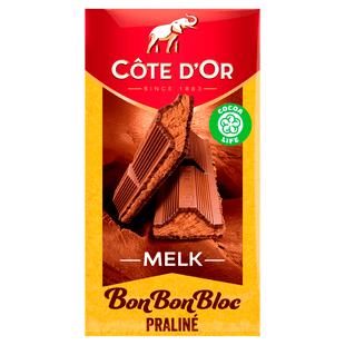 Côte d'Or BonBonBloc Chocoladereep Praliné Melk
