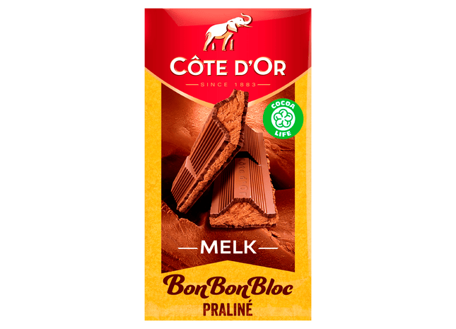 Côte d'Or BonBonBloc Chocoladereep Praliné Melk