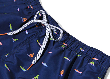 men's swimming trunks boats dark blue