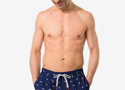 men's swimming trunks boats dark blue