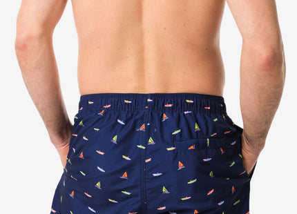 men's swimming trunks boats dark blue