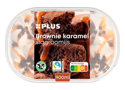Slagroomijs brownie karamel