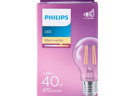 Philips LED filament bulb 40W E27 box