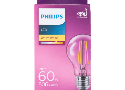 Philips LED filament bulb 60W E27 box