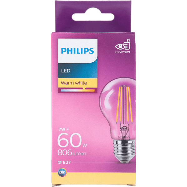 Philips LED-Filament-Lampe 60W E27 Box