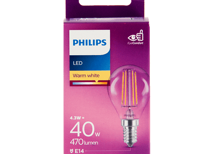 Philips LED filament ball 40W E14 box