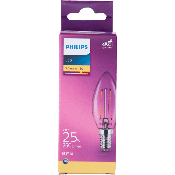 Philips LED filament candle 25W E14 box